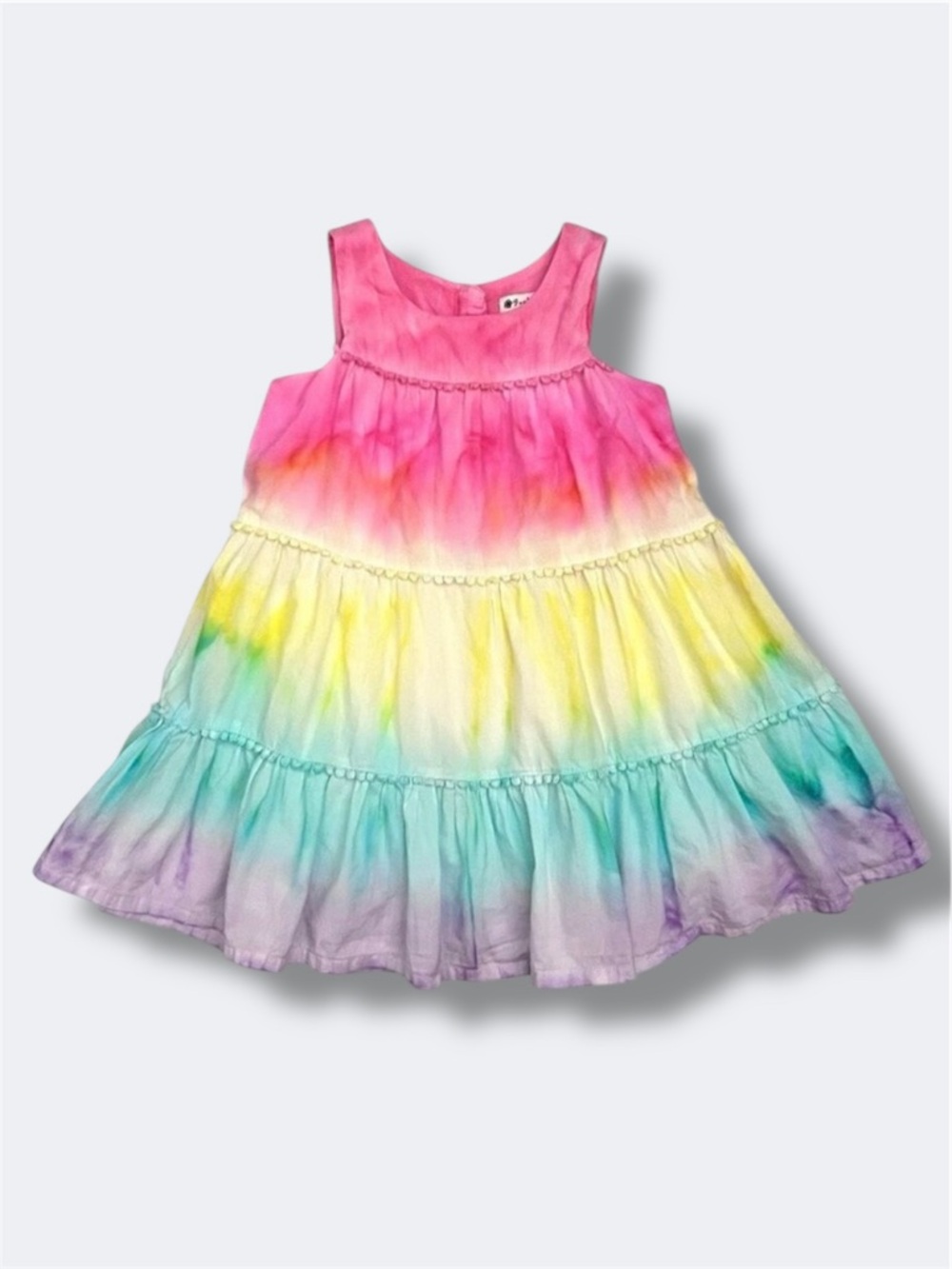 Pandemonium Dress Girls 4 Rainbow Tie Dye Tiered Cotton Summer Sundress Boho